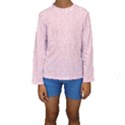 Elios Shirt Faces in White Outlines on Pale Pink CMBYN Kids  Long Sleeve Swimwear View1