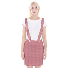 Usa Flag Red And White Stripes Braces Suspender Skirt by PodArtist