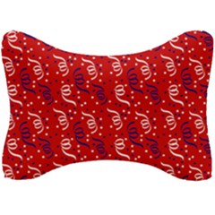 Red White And Blue Usa/uk/france Colored Party Streamers Seat Head Rest Cushion by PodArtist