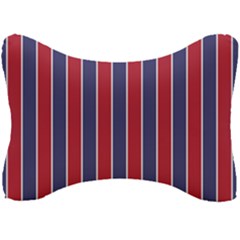 Large Red White And Blue Usa Memorial Day Holiday Pinstripe Seat Head Rest Cushion by PodArtist