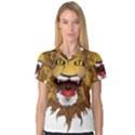 Lion Animal Roar Lion S Mane Comic V-Neck Sport Mesh Tee View1