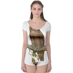 Bird Owl Animal Vintage Isolated Boyleg Leotard  by Sapixe