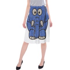 Elephant Animal Cartoon Elephants Midi Beach Skirt by Sapixe