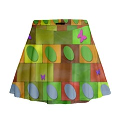 Easter Egg Happy Easter Colorful Mini Flare Skirt by Sapixe