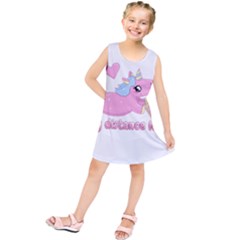 Long Distance Lover - Cute Unicorn Kids  Tunic Dress by Valentinaart