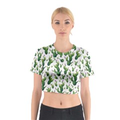 Cactus Pattern Cotton Crop Top by Valentinaart