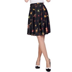 Fireworks Christmas Night Dark A-line Skirt by Sapixe