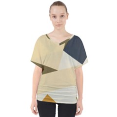 Fabric Textile Texture Abstract V-neck Dolman Drape Top by Sapixe