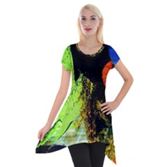 I Wonder 2 Short Sleeve Side Drop Tunic by bestdesignintheworld