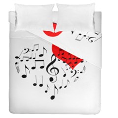 Singing Heart Duvet Cover Double Side (queen Size) by FunnyCow