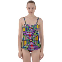 Art Vanishing Point Vortex 3d Twist Front Tankini Set by Nexatart