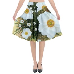 Summer Anemone Sylvestris Flared Midi Skirt by Nexatart