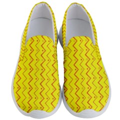 Yellow Background Abstract Men s Lightweight Slip Ons by Nexatart