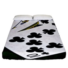 Poker Hands   Royal Flush Clubs Fitted Sheet (king Size) by FunnyCow