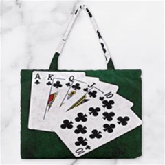 Poker Hands   Royal Flush Clubs Zipper Medium Tote Bag by FunnyCow
