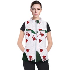 Poker Hands Straight Flush Hearts Women s Puffer Vest by FunnyCow