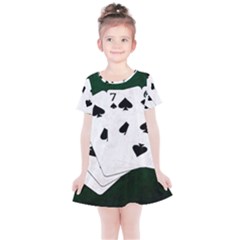 Poker Hands Straight Flush Spades Kids  Simple Cotton Dress by FunnyCow