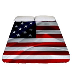 American Usa Flag Fitted Sheet (california King Size) by FunnyCow