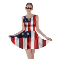 American Usa Flag Vertical Skater Dress by FunnyCow