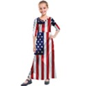 American Usa Flag Vertical Kids  Quarter Sleeve Maxi Dress View1
