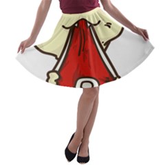 Doggy Dog Puppy Animal Pet Figure A-line Skater Skirt by Sapixe