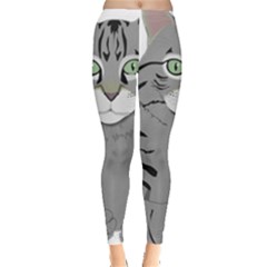 Cat Kitty Gray Tiger Tabby Pet Leggings  by Sapixe