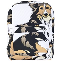 Dog Sitting Pet Collie Animal Full Print Backpack by Sapixe