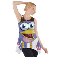Bird Violet Beak Feather Fun Side Drop Tank Tunic by Sapixe