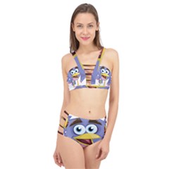 Bird Violet Beak Feather Fun Cage Up Bikini Set by Sapixe