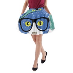 Drawing Cat Pet Feline Pencil A-line Pocket Skirt by Sapixe