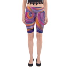 Purple Circles Swirls Yoga Cropped Leggings by flipstylezfashionsLLC