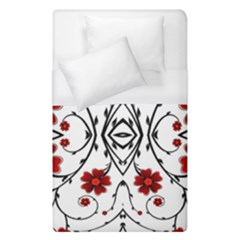 Beautiful Red Flowers Seamless Duvet Cover (single Size) by flipstylezfashionsLLC