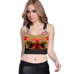 Colorful Artistic Retro Stringy Colorful Design Racer Back Crop Top by flipstylezfashionsLLC