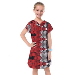 Red And Black Florals  Kids  Drop Waist Dress by flipstylezfashionsLLC