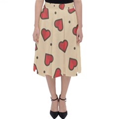 Design Love Heart Seamless Pattern Folding Skater Skirt by Nexatart