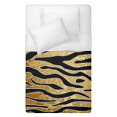 Golden Vector Embossed Golden Black Zebra Stripes Duvet Cover (single Size) by flipstylezfashionsLLC