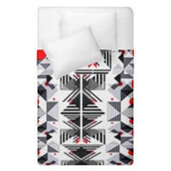 Retro Geometric Red And Black Triangles  Duvet Cover Double Side (single Size) by flipstylezfashionsLLC