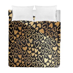 Cluster Of Tiny Gold Hearts Seamless Vector Design By Flipstylez Designs Duvet Cover Double Side (full/ Double Size) by flipstylezfashionsLLC