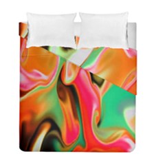 Catch The Waves Smoky Red Orange Haze  Duvet Cover Double Side (full/ Double Size) by flipstylezfashionsLLC