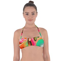 Catch The Waves Smoky Red Orange Haze  Halter Bandeau Bikini Top by flipstylezfashionsLLC