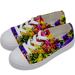 Viola Tricolor Flowers Kids  Low Top Canvas Sneakers by FunnyCow