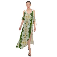 Fantasy Jasmine Paradise Bloom Maxi Chiffon Cover Up Dress by pepitasart