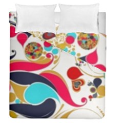 Retro Colorful Colors Splashes Duvet Cover Double Side (queen Size) by flipstylezfashionsLLC