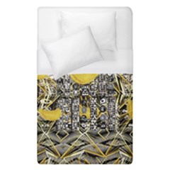 Gold Four Leaf Clover With Abstract Designs Duvet Cover (single Size) by flipstylezfashionsLLC