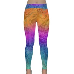 Fractal Batik Art Hippie Rainboe Colors 1 Classic Yoga Leggings by EDDArt