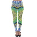 Power Mandala Sun Blue Green Yellow Lilac Lightweight Velour Leggings View1