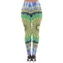 Power Mandala Sun Blue Green Yellow Lilac Lightweight Velour Leggings View2