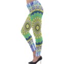 Power Mandala Sun Blue Green Yellow Lilac Lightweight Velour Leggings View3