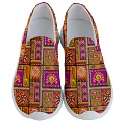 Traditional Africa Border Wallpaper Pattern Colored 3 Men s Lightweight Slip Ons by EDDArt