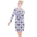 Owls And Pentacles Button Long Sleeve Dress View1